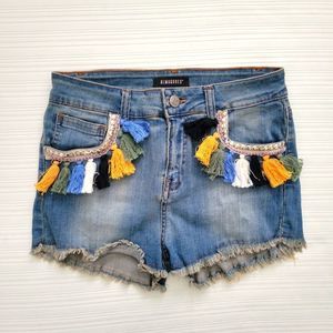 Almagores boho denim shorts
